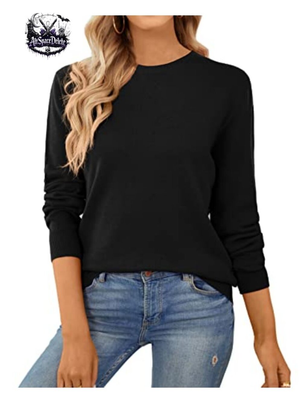 100% Cotton Sweater Lightweight Long Sleeve Crewneck Pullover